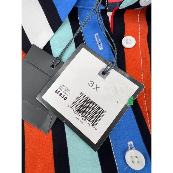 Madison Colorful Striped Button-Up Sleeveless Blouse Women's 3X NWT - Picture 4 of 8